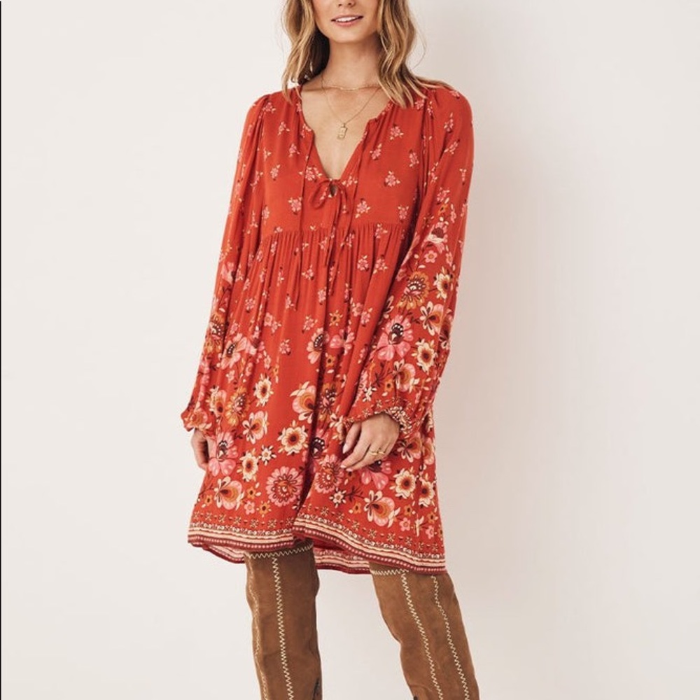 SPELL Joni Tunic Dress Campfire Large Like New